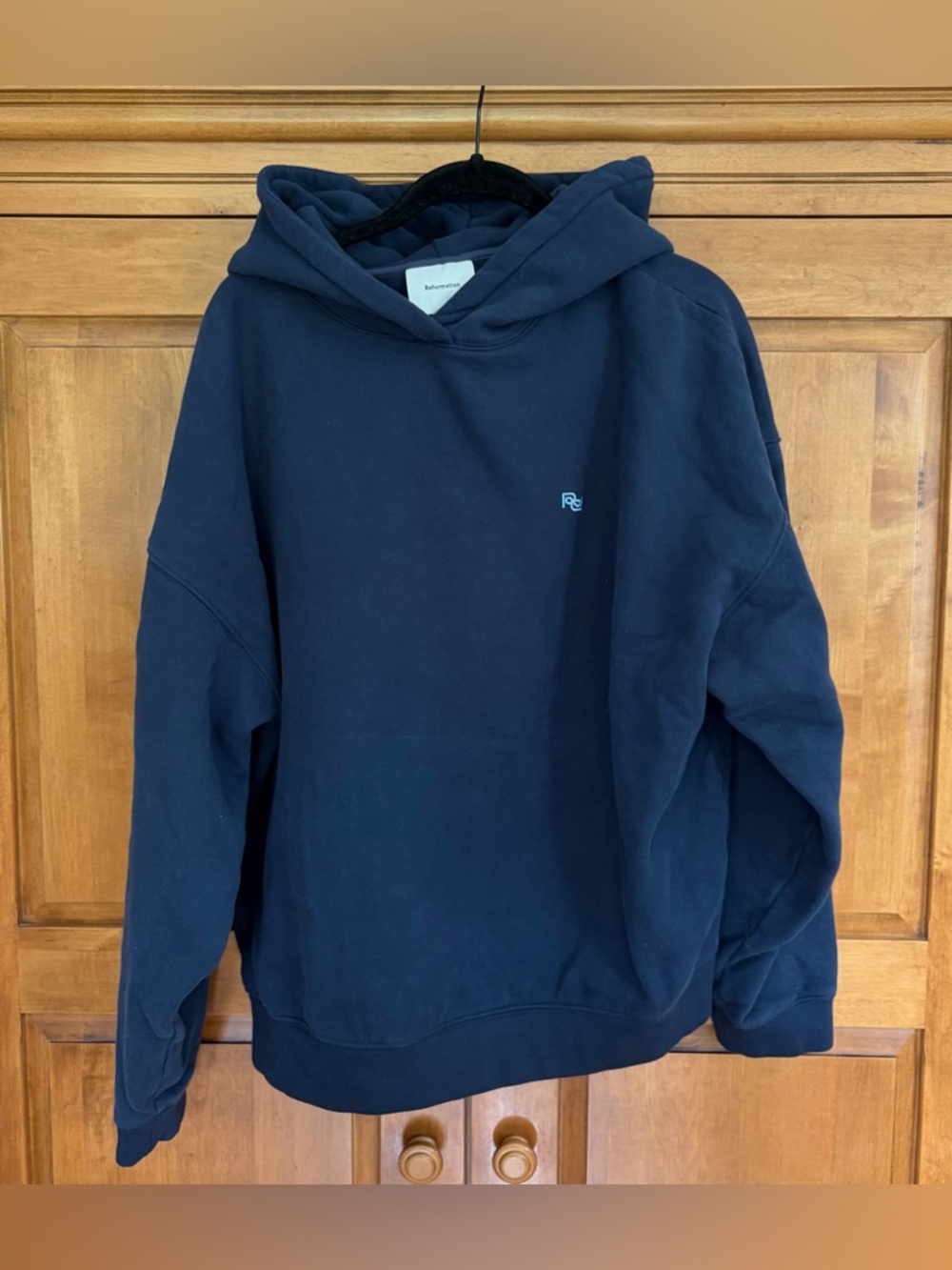 Reformation Tessa Hoodie Navy/Ice Water Logo